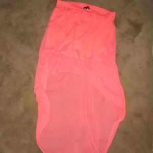 Never worn coral high low skirt